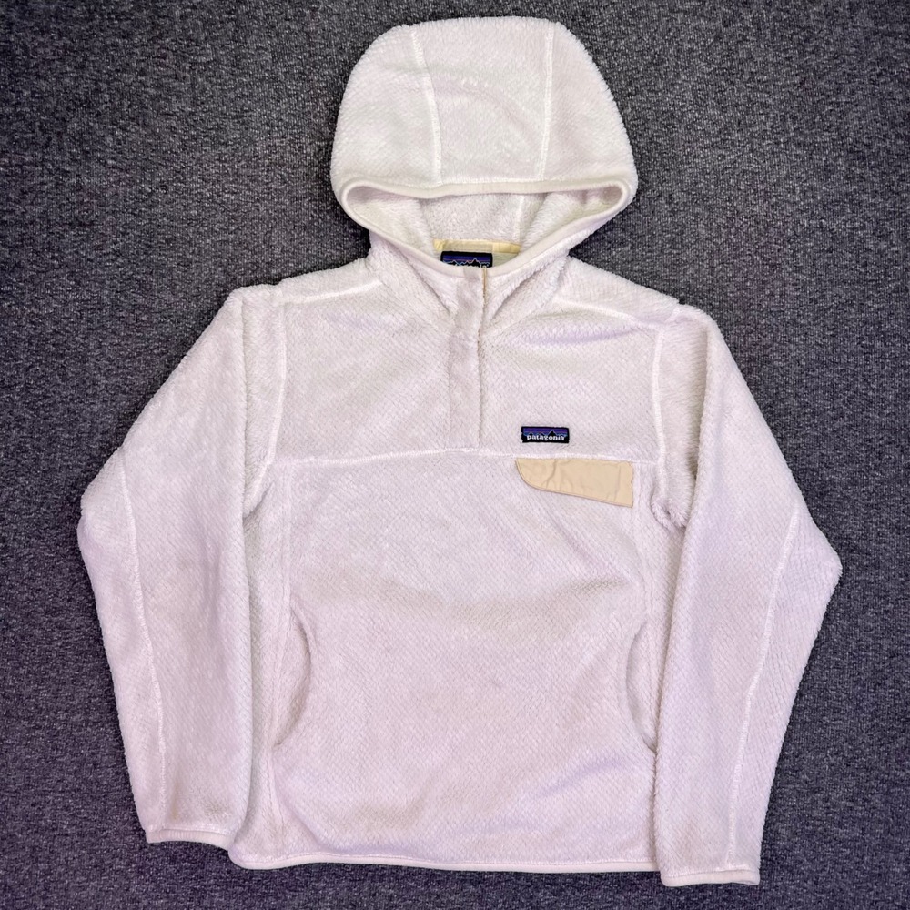 Patagonia Fleece Pullover Womens S White Los Gatos Hooded Snap T Outdoor Cozy